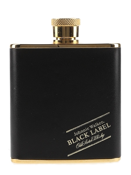 Johnnie Walker Black Label Hip Flask Gold Plated 9cm x 7cm