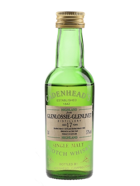 Glenlossie Glenlivet 1978 17 Year Old Bottled 1995 - Cadenhead's 5cl / 57%