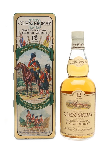 Glen Moray 12 Year Old Bottled 1980s - Scotland's Historic Highland Regiments 75cl / 43%