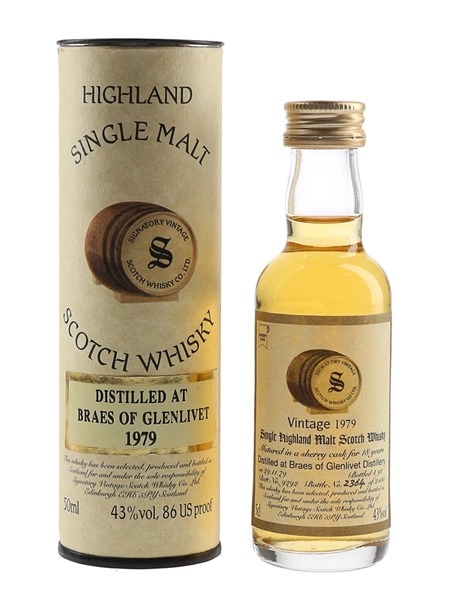 Braes Of Glenlivet 1979 18 Year Old Cask 9292 Bottled 1998 - Signatory Vintage 5cl / 43%