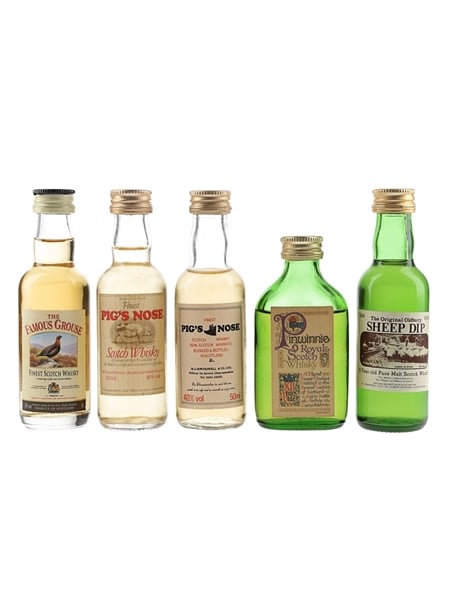 Famous Grouse, Pinwinnie, Sheep Dip 8 Year Old & Pig's Nose  5 x 5cl / 40%