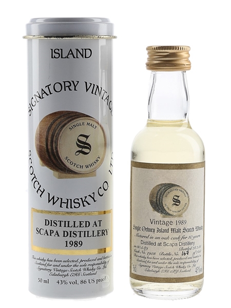 Scapa 1989 10 Year Old Bottled 2000 - Signatory Vintage 5cl / 43%