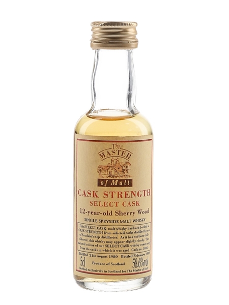 Master Of Malt Speyside 1980 12 Year Old Cask Strength Bottled 1993 5cl / 58.6%