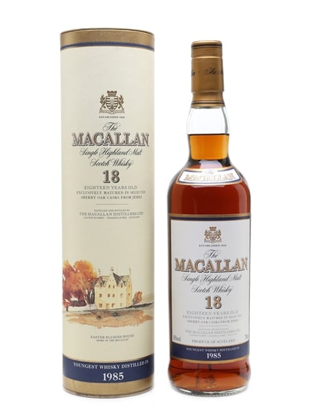 Macallan 18 Year Old Youngest Whisky Distilled in 1985 70cl / 43%