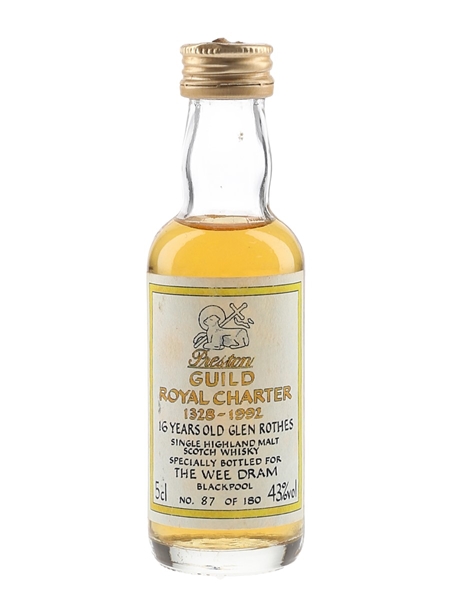 Glen Rothes 16 Year Old Preston Royal Charter 1328-1992 - Wee Dram 5cl / 43%