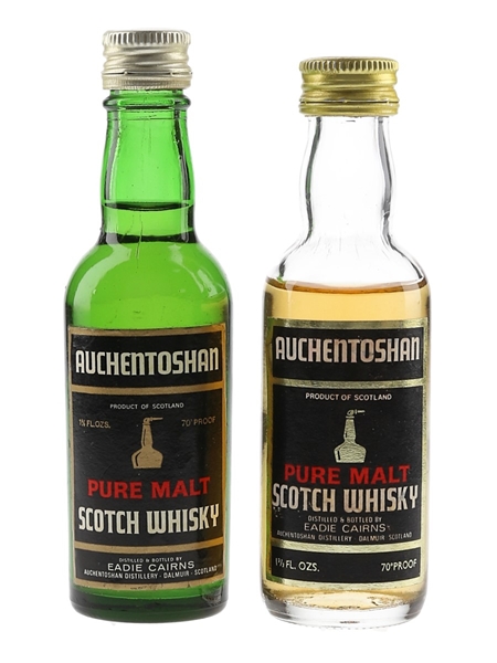 Auchentoshan Pure Malt Bottled 1970s - Eadie Cairns 2 x 4.7cl / 40%