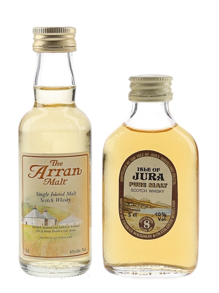 Arran Malt & Isle Of Jura 8 Year Old Bottled 1980s & 1990s 2 x 5cl