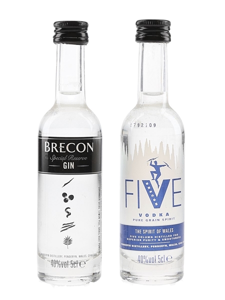 Brecon Gin & Five Vodka  2 x 5cl / 40%