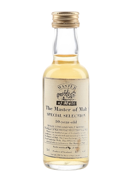 Master Of Malt 10 Year Old Single Lowland Malt Whisky 5cl / 43%