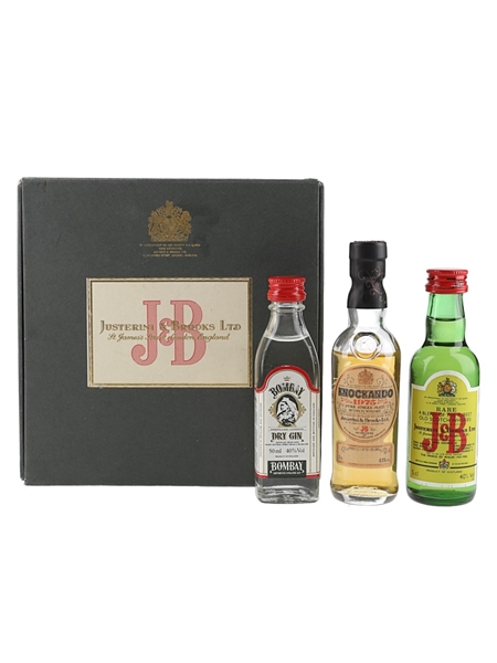 Justerini & Brooks Ltd Miniature Gift Pack Bottled 1980s - Including Knockando 1975 3 x 5cl