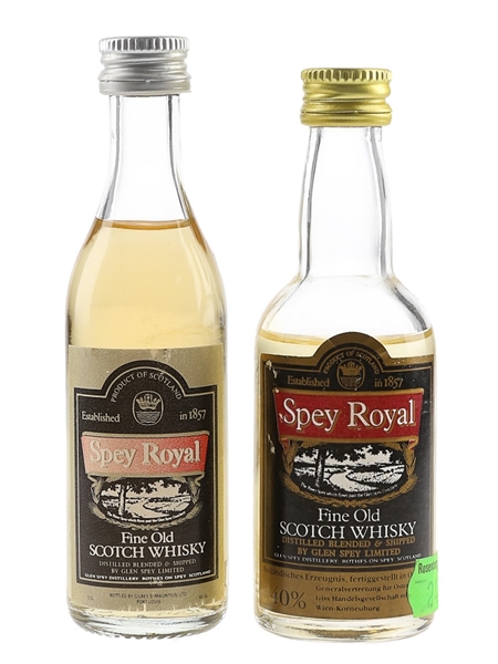 Spey Royal Fine Old Scotch Whisky Bottled 1980s 2 x 5cl / 40%