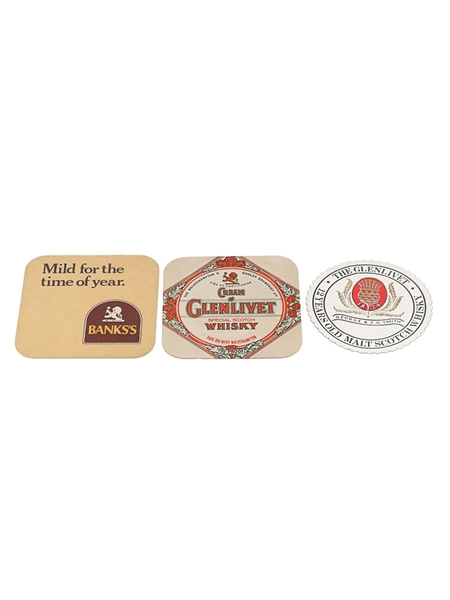 Glenlivet Scotch Whisky Coasters  