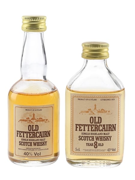 Old Fettercairn Bottled 1980s - Whyte & Mackay Distillers Ltd 2 x 5cl