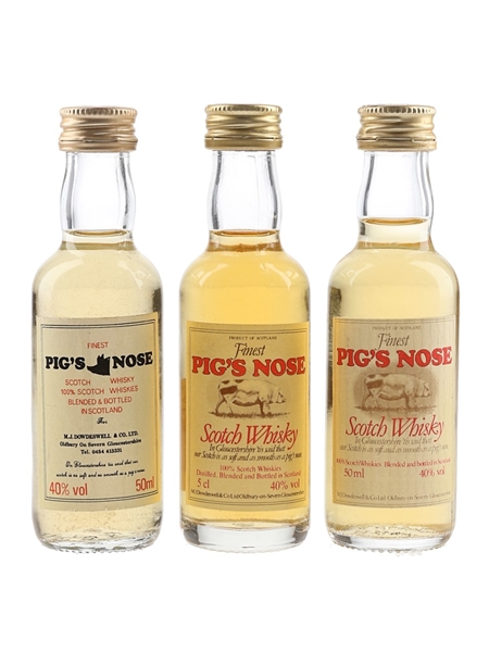 Pig's Nose Bottled 1980s-1990s 3 x 5cl / 40%