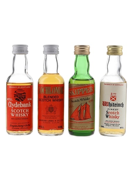 Douglas Laing Clydebank, Lochlomac, Skipper & Whiteinch Bottled 1970s-1980s 4 x 5cl / 40%