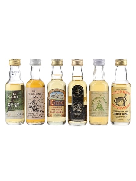 Assorted Blended Scotch Whisky Celtic Scotch Whisky, The Fisherman's Friend, Iona, JPS, The Whisky Castle Tomintoul & Pheasant Plucker 6 x 5cl / 40%