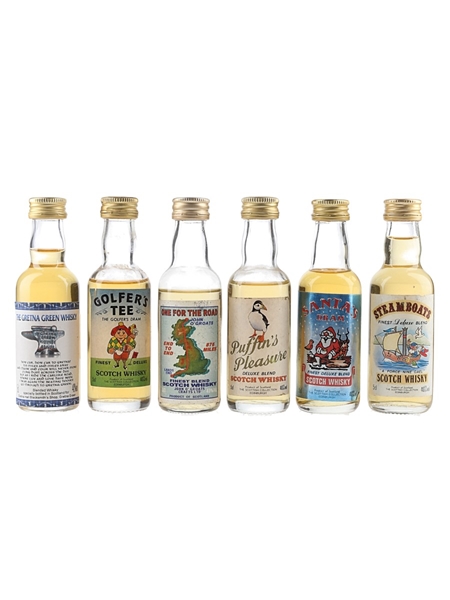 Assorted Blended Scotch Whisky Gretna Green, Golfer's Tee, John O' Groats, Puffin's Pleasure, Santa Dram & Steamboats 6 x 5cl / 40%