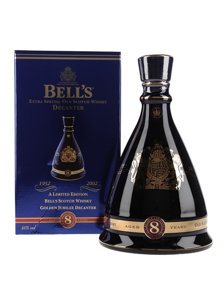 Bell's 8 Year Old Ceramic Decanter 2002 Golden Jubilee Queen Elizabeth II 50 Years Reign 70cl / 40%