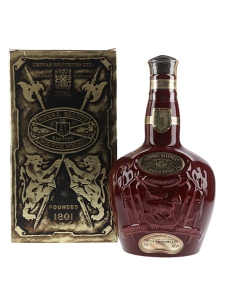 Royal Salute 21 Year Old Bottled 1980s - Red Wade Ceramic Decanter 75cl / 40%