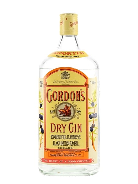 Gordon's Dry Gin Bottled 1980s 100cl / 47.3%