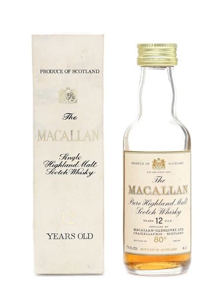 Macallan 12 Year Old 80 Proof Miniature Bottled 1970s 4cl / 46%