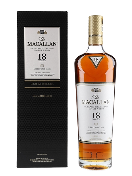 Macallan 18 Year Old Sherry Oak Annual 2021 Release 70cl / 43%