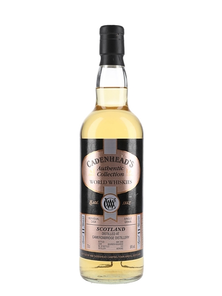 Cameronbridge 11 Year Old Bottled 2000 - Cadenhead's World Whiskies 70cl / 64%