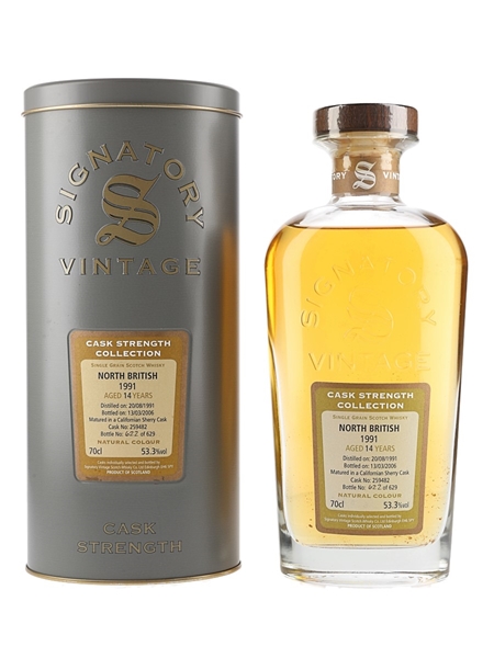 North British 1991 14 Year Old Cask 259482 Bottled 2006 - Signatory Vintage 70cl / 53.3%