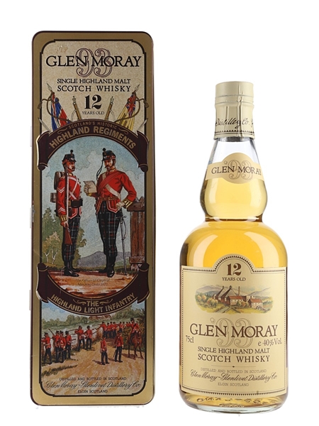 Glen Moray 12 Year Old Bottled 1980s - Scotland's Historic Highland Regiments 75cl / 40%