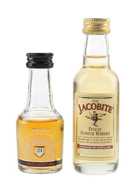 Bell's 21 Year Old & Jacobite Bottled 1980s-1990s 2 x 3-5cl / 40%