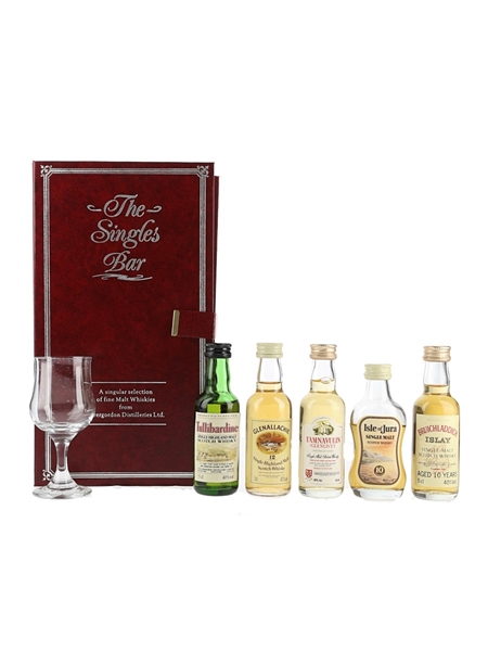 The Singles Bar Miniature Selection Bottled 1990s - Invergordon Distillers 5 x 5cl / 40%