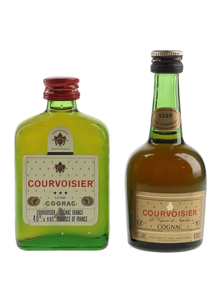 Courvoisier 3 Star & VSOP Bottled 1980s 2 x 4.3cl-5cl / 40%