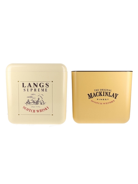 Langs Supreme & Mackinlay Ice Buckets  1 x 19cm x 18cm & 1 x 16.5cm x 19cm