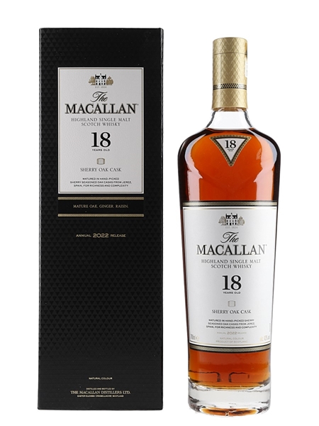 Macallan 18 Year Old Sherry Oak Annual 2022 Release 70cl / 43%