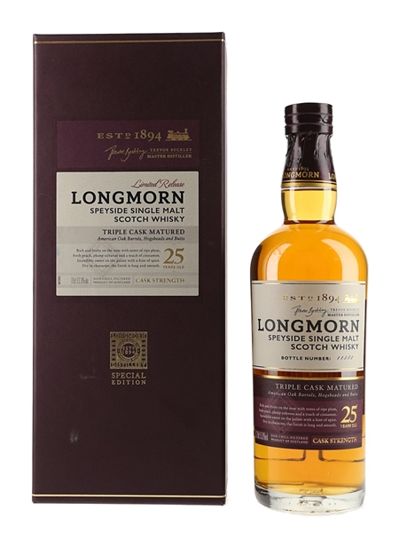 Longmorn 25 Year Old Triple Cask Matured Bottled 2020 70cl / 53%