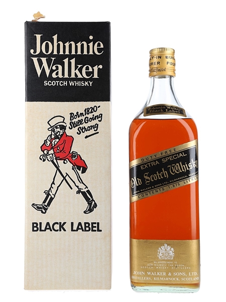 JOHNNIE WALKER Black Label 12 Years Old Bot.early 70's 100cl