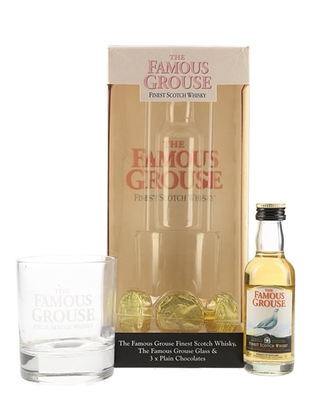 Famous Grouse Miniature, Glass & Chocolates  5cl / 40%