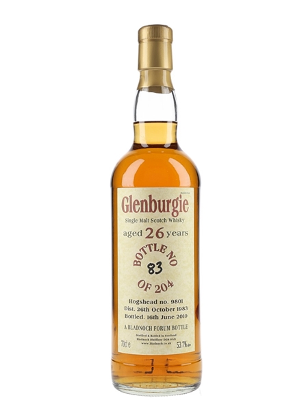 Glenburgie 1983 26 Year Old Cask 9801 Bottled 2010 - Bladnoch Forum 70cl / 53.7%