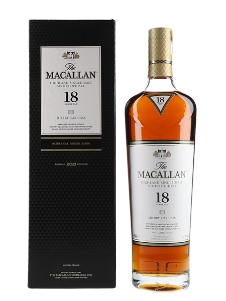 Macallan 18 Year Old Sherry Oak Annual 2021 Release 70cl / 43%