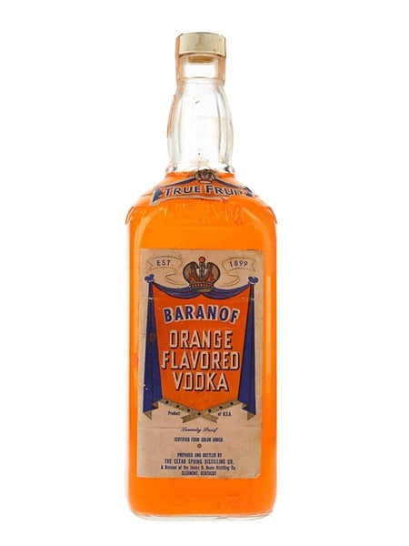 Baranof Orange Flavored Vodka Bottled 1960s 118cl / 40%