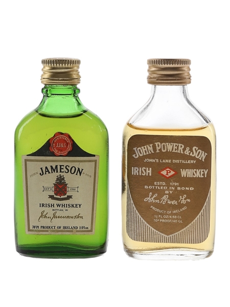 Jameson & John Power & Son Bottled 1970s 2 x 4.7cl / 40%