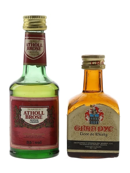 Atholl Brose & Gran Dyc Licor De Whisky Bottled 1970s-1980s 2 x 5cl / 35%