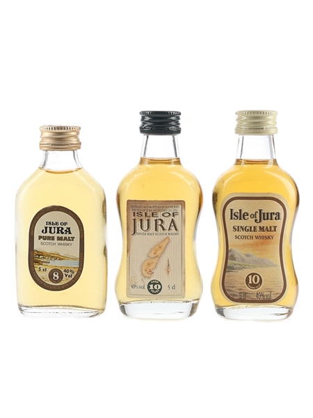 Isle Of Jura 8 & 10 Year Old Bottled 1980s 3 x 5cl / 40%