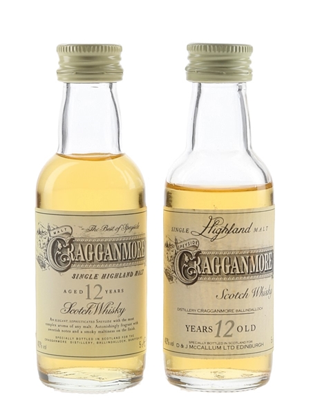 Cragganmore 12 Year Old Bottled 1990s 2 x 5cl / 40%