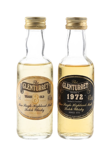 Glenturret 1972 & 8 Year Old Bottled 1980s 2 x 5cl / 40%