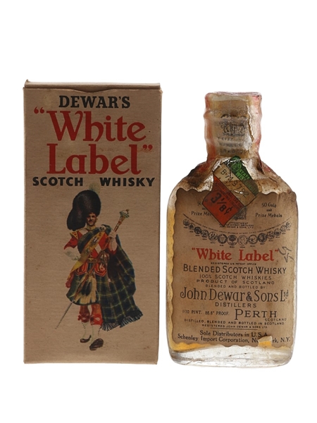 Dewar's White Label Spring Cap Bottled 1950s 5cl