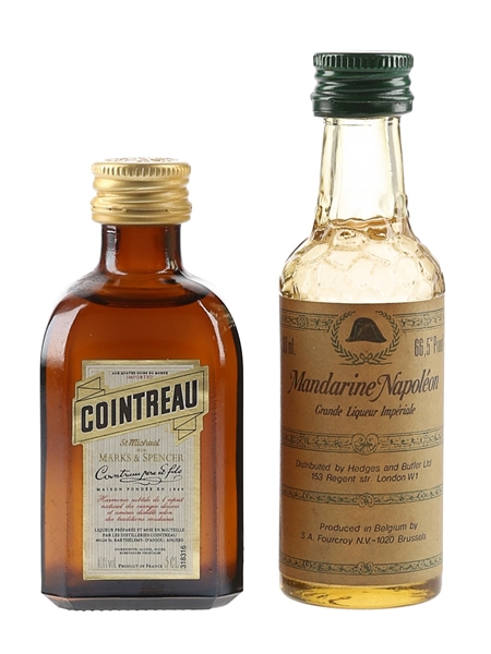 Cointreau & Mandarine Napoleon Bottled 1970s-1980s 2 x 3cl-5cl