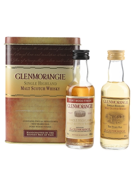 Glenmorangie Port Wood Finish & 10 Year Old Set Bottled 1990s 2 x 5cl