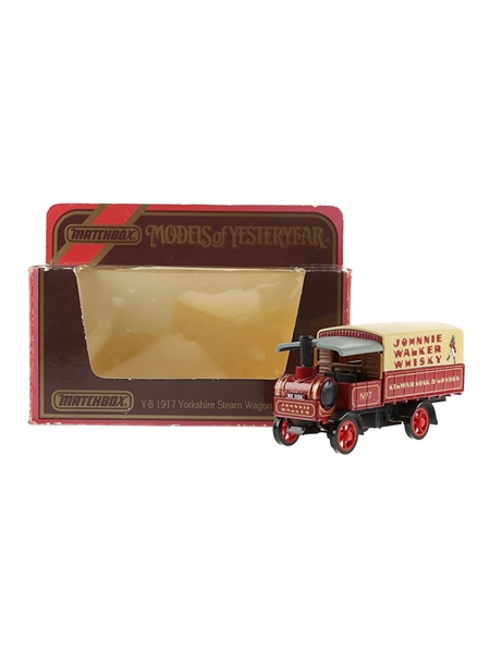 Johnnie Walker Whisky Y-8 1917 Yorkshire Steam Wagon Matchbox - Models Of Yesteryear 10cm x 5cm x 3cm