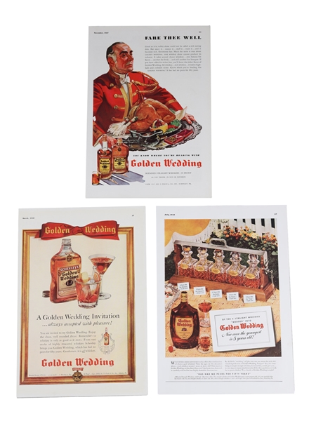 Golden Wedding 1937, 1938 & 1941 Advertising Prints 3 x 36cm x 26cm